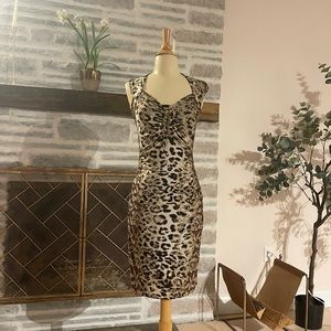 Gorgeous leopard print bodycon stretchy fully lined dress